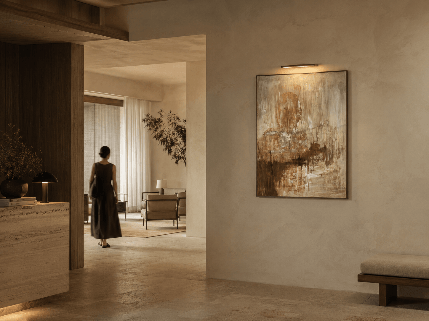 A painting by Yana Malanii visualised in a contemporary interior